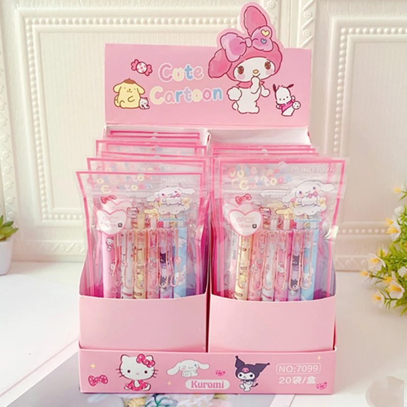 6Pcs/set Kawaii Metal Clip Gel Pens Japanese Anime Cartoon Hello Kitty Kuromi Pochacco Press Pens School&office Writing Supplies
6Pcs/set Kawaii Metal Clip Gel Pens Japanese Anime Cartoon Hello Kitty Kuromi Pochacco Press Pens School&office Writing Supplies