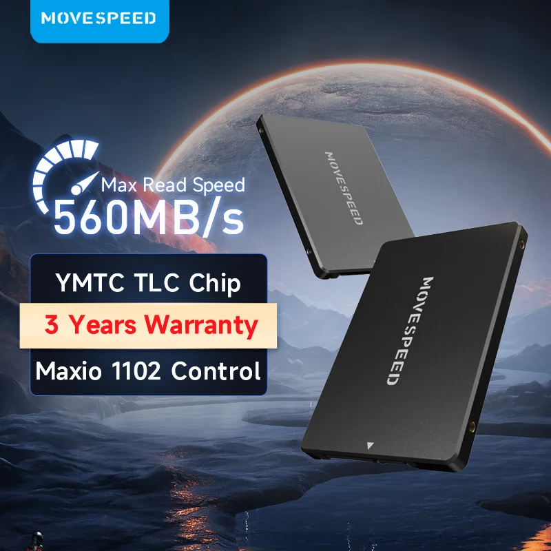 MOVESPEED SATA 3.0 SSD 560MB/s Internal Solid State Drive Maxio 1102 Control TLC Nand Flash SATA SSD Drive for DIIIesktop Laptop
MOVESPEED SATA 3.0 SSD 560MB/s Internal Solid State Drive Maxio 1102 Control TLC Nand Flash SATA SSD Drive for DIIIesktop Laptop