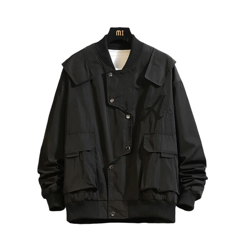 Embroidered Baseball Jacket Men Pilot Coats Plus Size Loose Spring Large Pocket Irregular Button Lazy Coat Man
Embroidered Baseball Jacket Men Pilot Coats Plus Size Loose Spring Large Pocket Irregular Button Lazy Coat Man