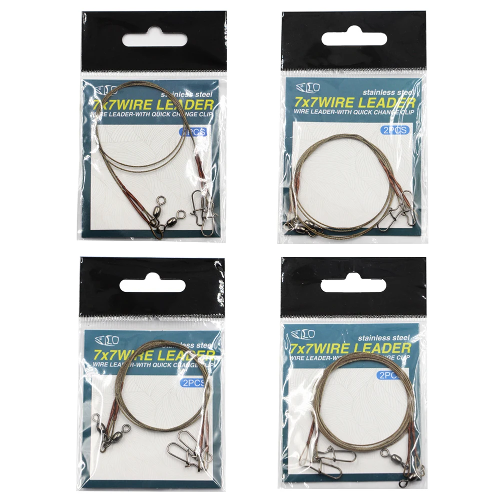 2pcs Stainless Steel Wire Leader Fishing Leash with Rolling Swivels Lure Anti-Bite Line Fishing Tackle Tool Gear
2pcs Stainless Steel Wire Leader Fishing Leash with Rolling Swivels Lure Anti-Bite Line Fishing Tackle Tool Gear