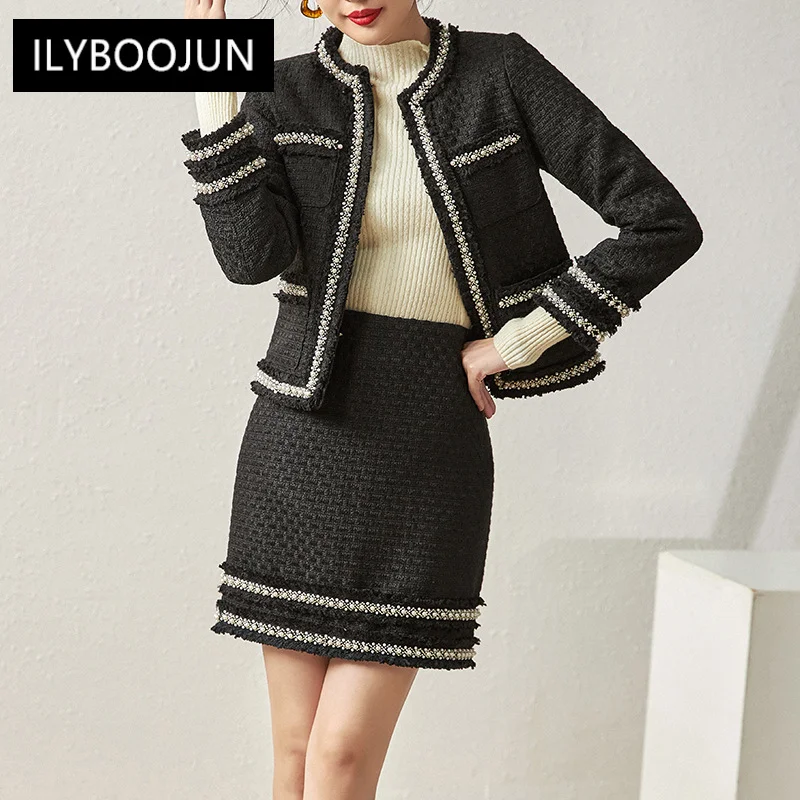 Blazer Suits Runway Fashion 2022 O-neck Tassel Beading Coat And Mini Skirt Business Elegant Women's Clothing Luxury 2 Piece Sets
Blazer Suits Runway Fashion 2022 O-neck Tassel Beading Coat And Mini Skirt Business Elegant Women's Clothing Luxury 2 Piece Sets