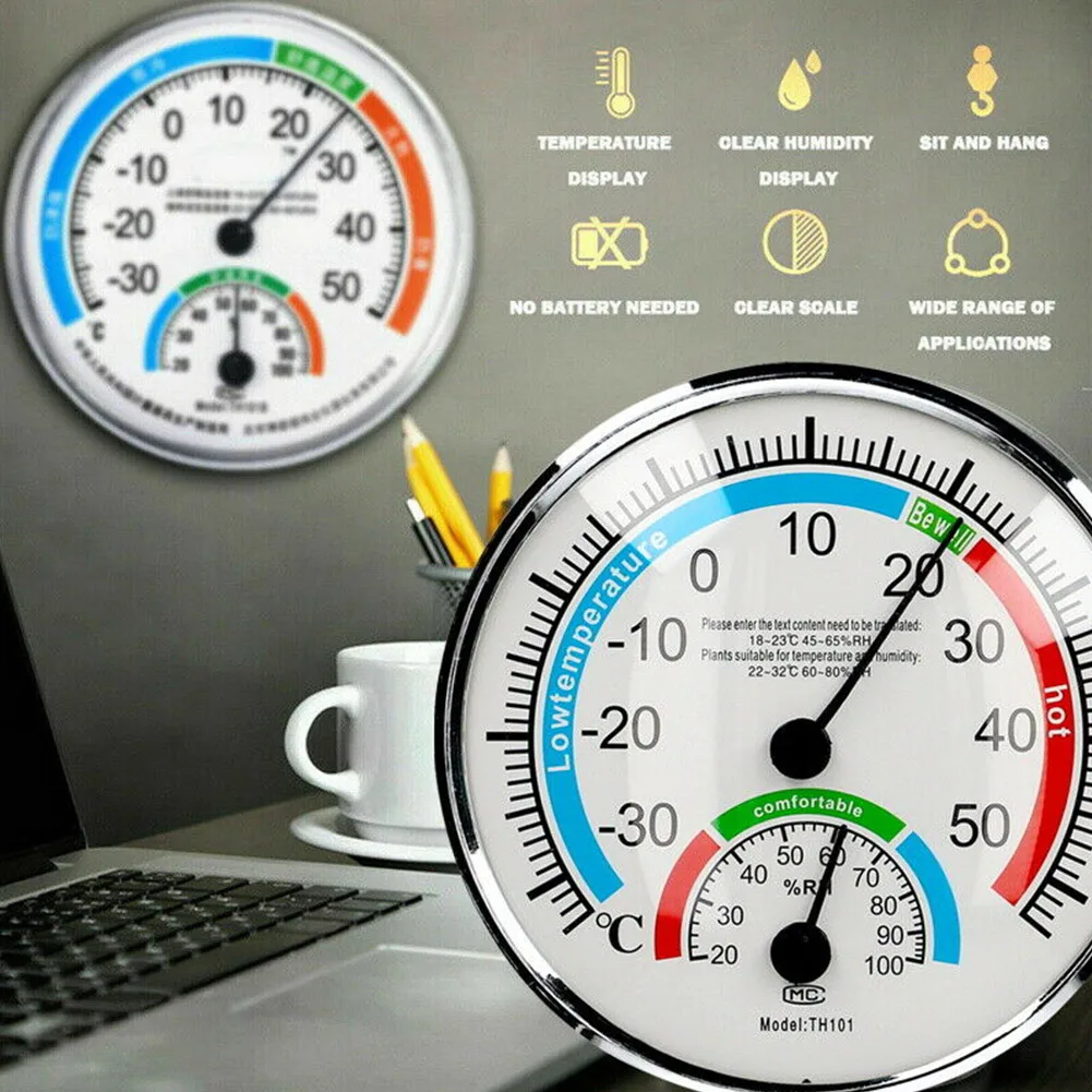 ABS Thermometer Hygrometer Thermo Analogue Humidity Room Climate Control Bath Sauna Indoor Outdoor Used Hygrothermograph
ABS Thermometer Hygrometer Thermo Analogue Humidity Room Climate Control Bath Sauna Indoor Outdoor Used Hygrothermograph