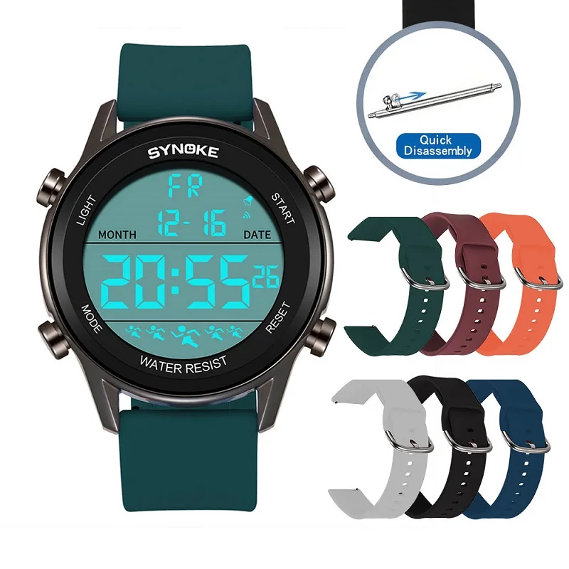 SYNOKE Fashion Women Men Watches Outdoor Sport Silicone Watch 3ATM Wateroof Stopwatch Ladies Wristwatch Electronic Led Clock New
SYNOKE Fashion Women Men Watches Outdoor Sport Silicone Watch 3ATM Wateroof Stopwatch Ladies Wristwatch Electronic Led Clock New