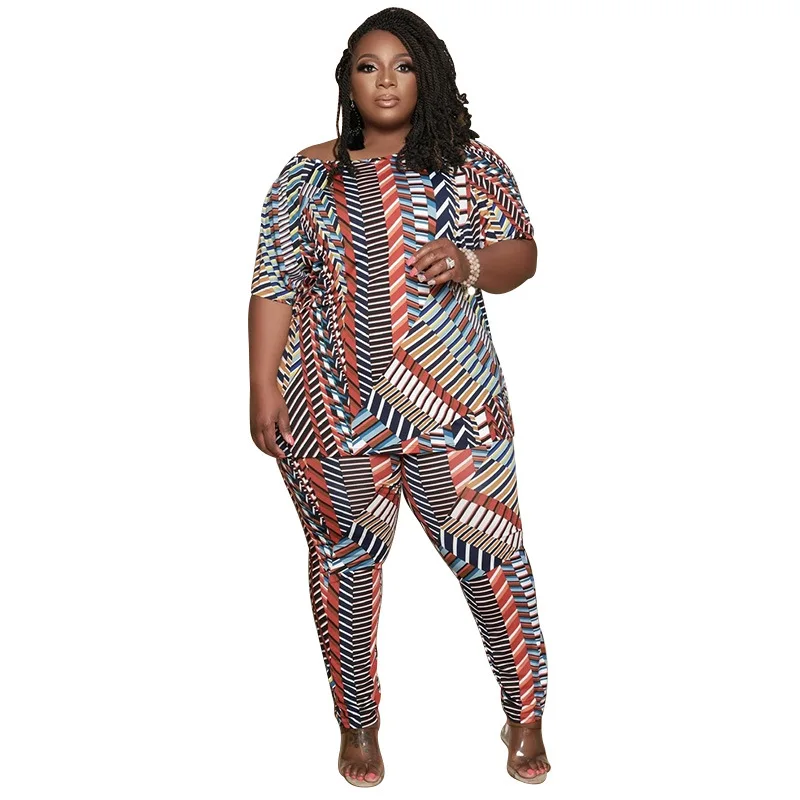 Plus Size Women Clothing Two Piece Sets Short Sleeve Printed Polka Dot Tops Pants Set Summer Clothing Sets Women's Plus Clothes
Plus Size Women Clothing Two Piece Sets Short Sleeve Printed Polka Dot Tops Pants Set Summer Clothing Sets Women's Plus Clothes
