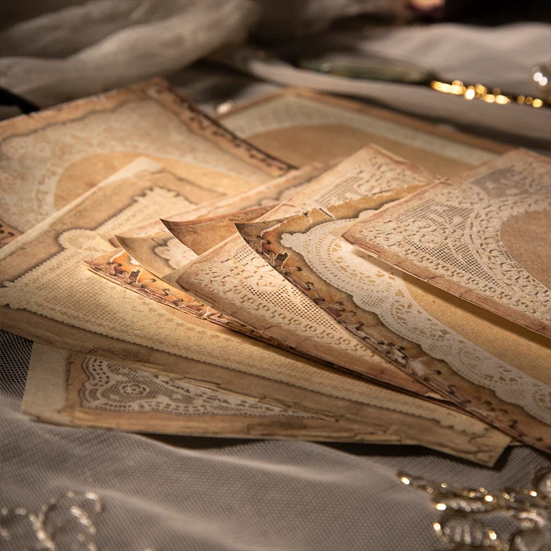 50Pcs Material Paper Retro lace Writing Texture Artistic Curtains Notebooks Decorative Background DIY Scrapbook 110*175MM
50Pcs Material Paper Retro lace Writing Texture Artistic Curtains Notebooks Decorative Background DIY Scrapbook 110*175MM