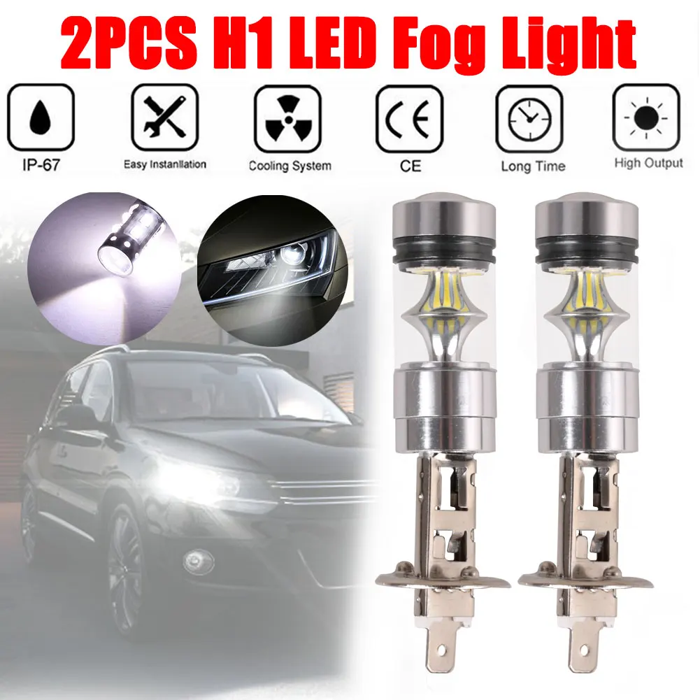This New Product Has High Luminous Efficiency 2pcs H1 100W LED White 12-24V 20-SMD Projector Fog Driving DRL Light Bulb 6000K
This New Product Has High Luminous Efficiency 2pcs H1 100W LED White 12-24V 20-SMD Projector Fog Driving DRL Light Bulb 6000K