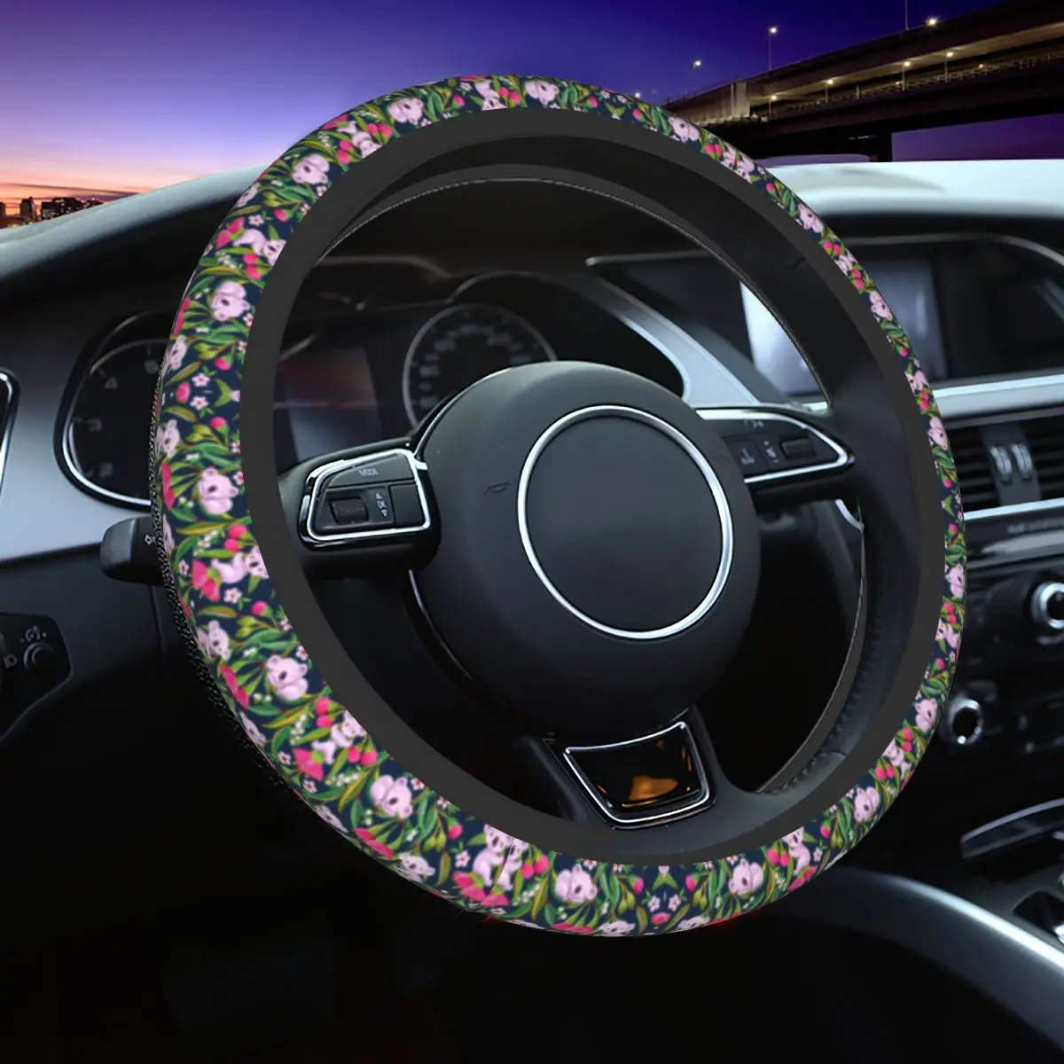 Teeny Koalas With Tea Tree And Eucalyptus Universal Steering Wheel Cover for Sedan Car Steering Wheel Protector Auto Accessories
Teeny Koalas With Tea Tree And Eucalyptus Universal Steering Wheel Cover for Sedan Car Steering Wheel Protector Auto Accessories