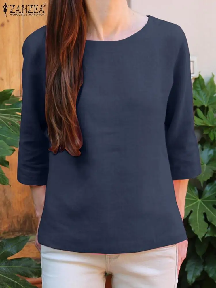 Блузка ZANZEA женская с круглым вырезом и рукавом 3/4, Повседневная Свободная однотонная хлопковая рубашка, элегантная рабочая одежда, топы ове...
Блузка ZANZEA женская с круглым вырезом и рукавом 3/4, Повседневная Свободная однотонная хлопковая рубашка, элегантная рабочая одежда, топы ове...