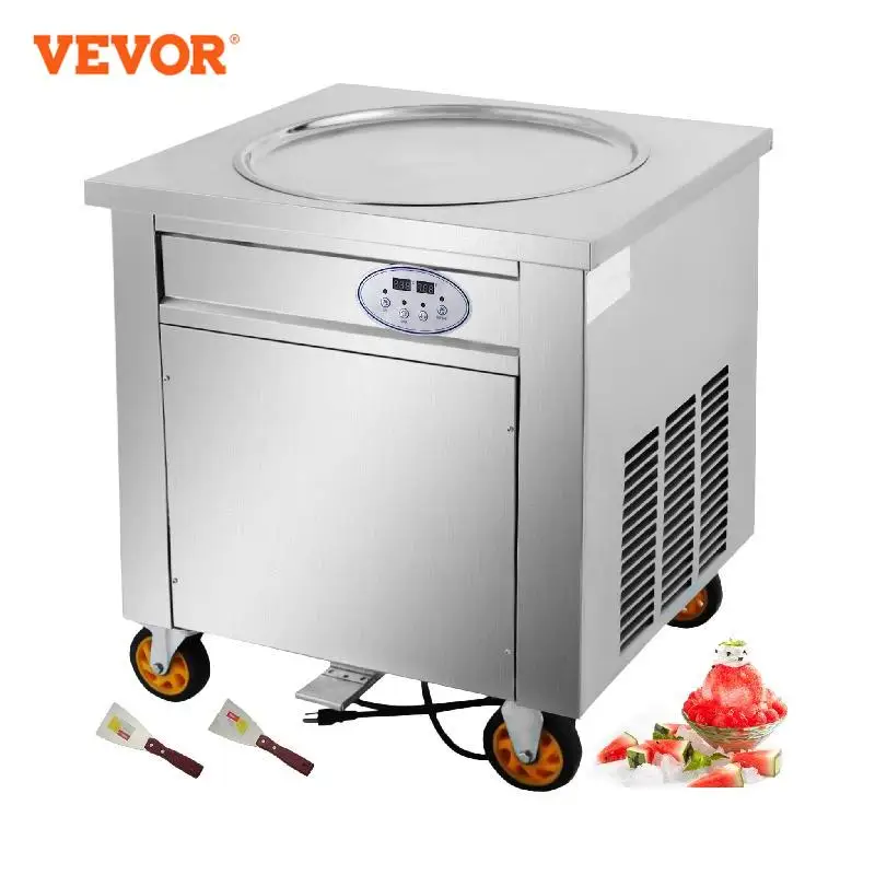 VEVOR Commercial Fried Ice Cream Machine 50cm Single Pan 1800W Stainless Steel Temperature Control Home Ice Cream Porridge Maker
VEVOR Commercial Fried Ice Cream Machine 50cm Single Pan 1800W Stainless Steel Temperature Control Home Ice Cream Porridge Maker