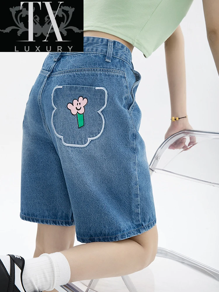 2022 New Summer Women High Waist Blue Wide Leg Denim Shorts Casual Female Solid Streetwear Loose All-Match Five Points Trouser
2022 New Summer Women High Waist Blue Wide Leg Denim Shorts Casual Female Solid Streetwear Loose All-Match Five Points Trouser