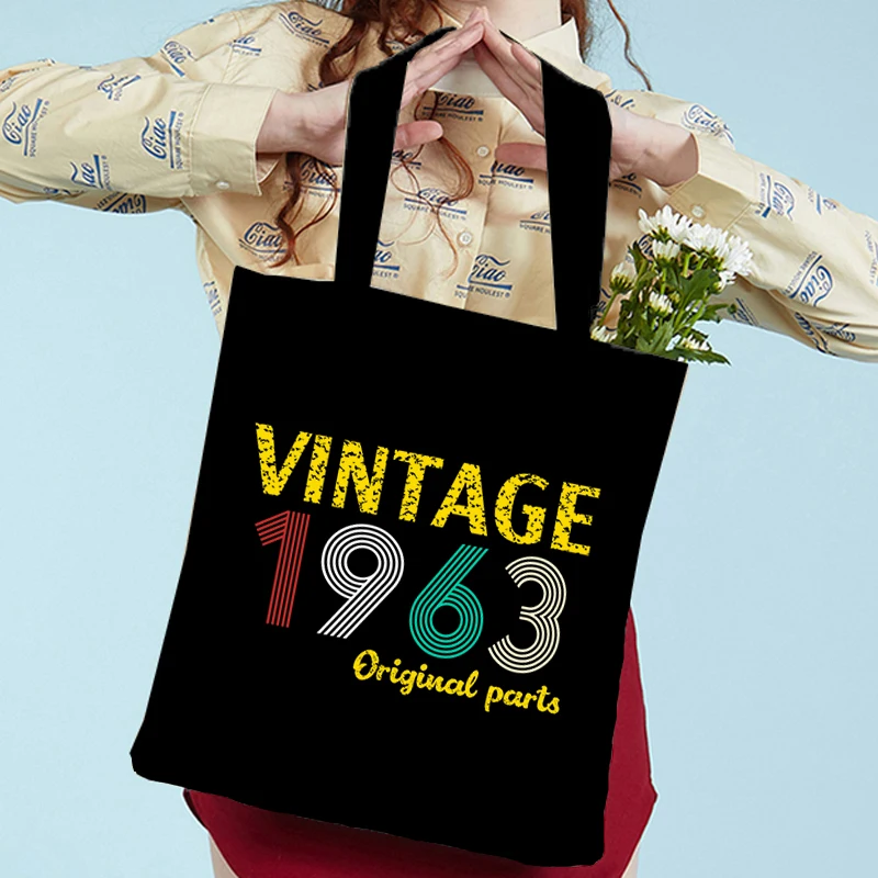 Vintage Retro 1963 Original Handbags Women Fashion Canvas Tote Bag 60 Years Old Birthday Party Shopping Bag Lady Shoulder Bag
Vintage Retro 1963 Original Handbags Women Fashion Canvas Tote Bag 60 Years Old Birthday Party Shopping Bag Lady Shoulder Bag