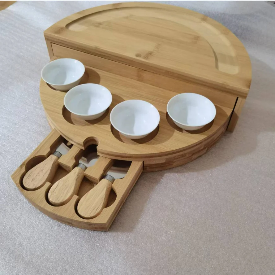 Eco friendly wholesale large wood custom logo wooden bamboo charcuterie platter and serving cheese board set with knife set
Eco friendly wholesale large wood custom logo wooden bamboo charcuterie platter and serving cheese board set with knife set
