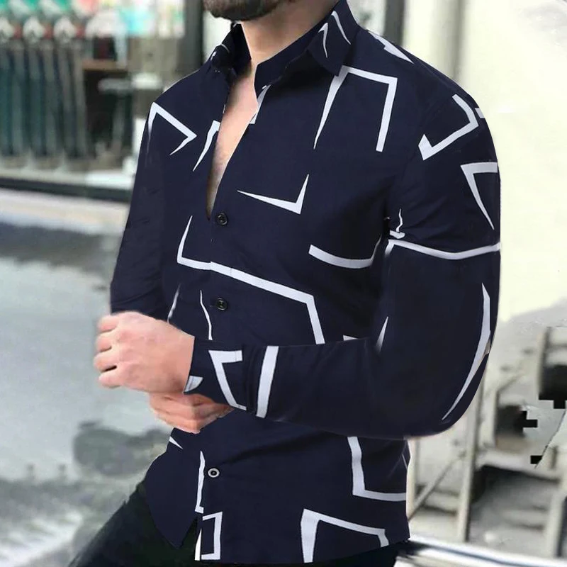 2022 Fall Men's Slim Fit Geometric Print Long Sleeve Shirts Fashion Brand Party Holiday Casual Colorful Shirts Homme Ropa Hombre 
2022 Fall Men's Slim Fit Geometric Print Long Sleeve Shirts Fashion Brand Party Holiday Casual Colorful Shirts Homme Ropa Hombre