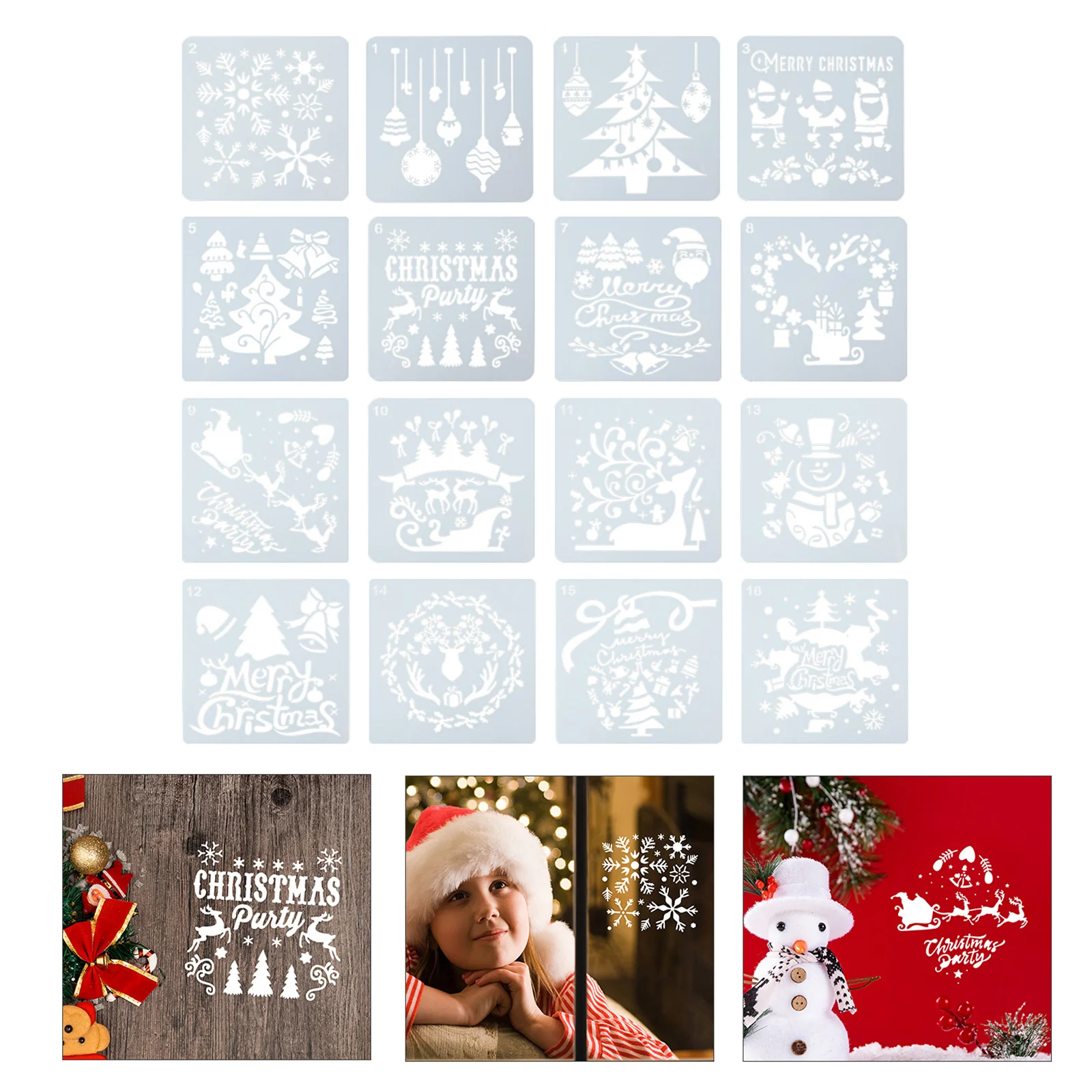 16 Pcs Gift Christmas DIY Drawing Stencils Template Cake Xmas Decorations European American Kids Templates
16 Pcs Gift Christmas DIY Drawing Stencils Template Cake Xmas Decorations European American Kids Templates
