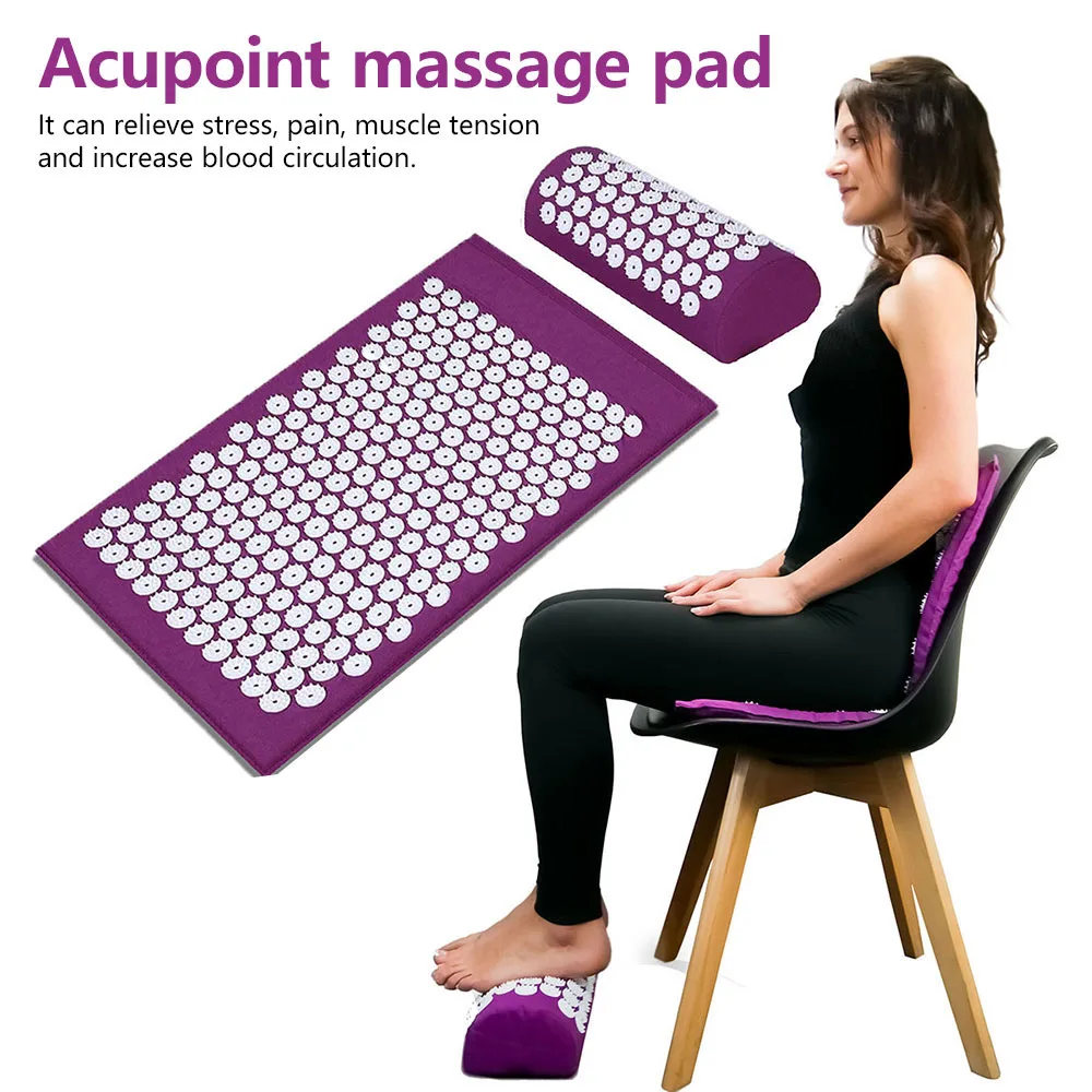 

Massager Cushion Massage Yoga Mat Acupressure Relieve Pain Stress Back Body Pain Spike Mat Acupuncture Mat and Pillow