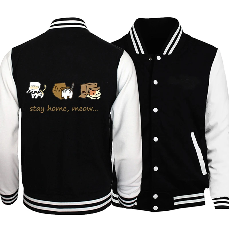 Stay Home Meow Cats Kawaii Baseball Jacket Coat Black White Uuniform Motorcycle Bomber Jackets Coats Outwear Slim Fit Autumn
Stay Home Meow Cats Kawaii Baseball Jacket Coat Black White Uuniform Motorcycle Bomber Jackets Coats Outwear Slim Fit Autumn