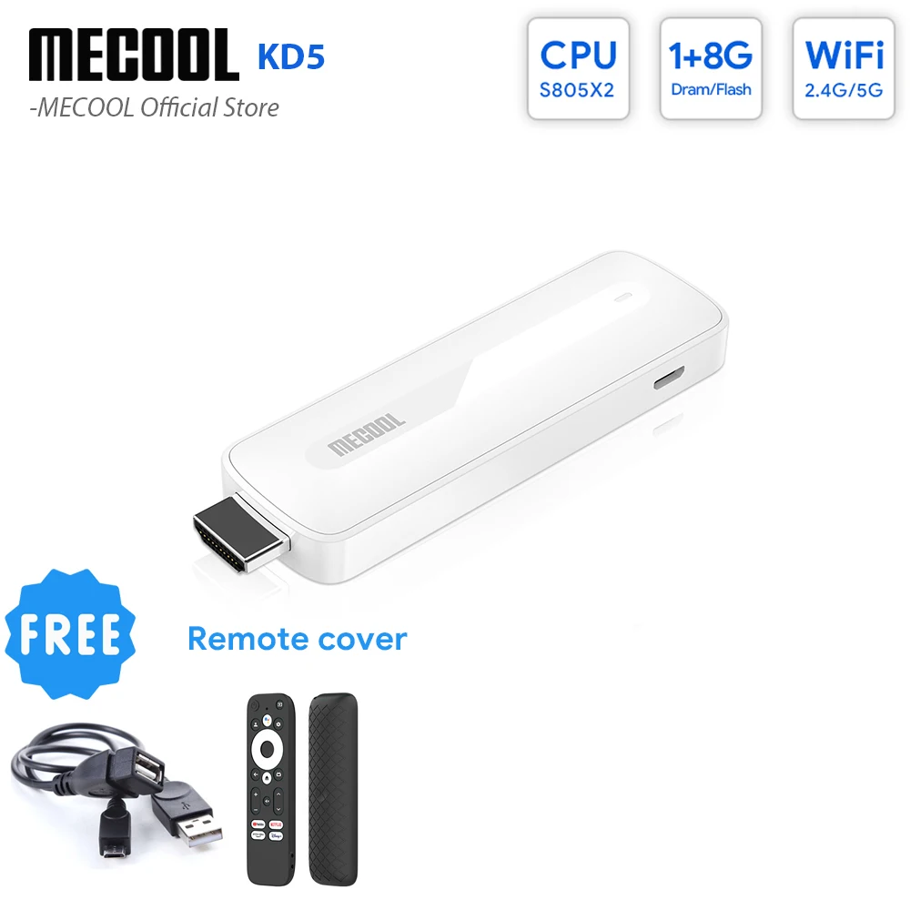 Android 11 TV Stick KD5 With Amlogic S805X2 BT 4.0 WiFi 2.4G/5G 1+8G Netflix Certified Google Certified Mini Media Player
Android 11 TV Stick KD5 With Amlogic S805X2 BT 4.0 WiFi 2.4G/5G 1+8G Netflix Certified Google Certified Mini Media Player