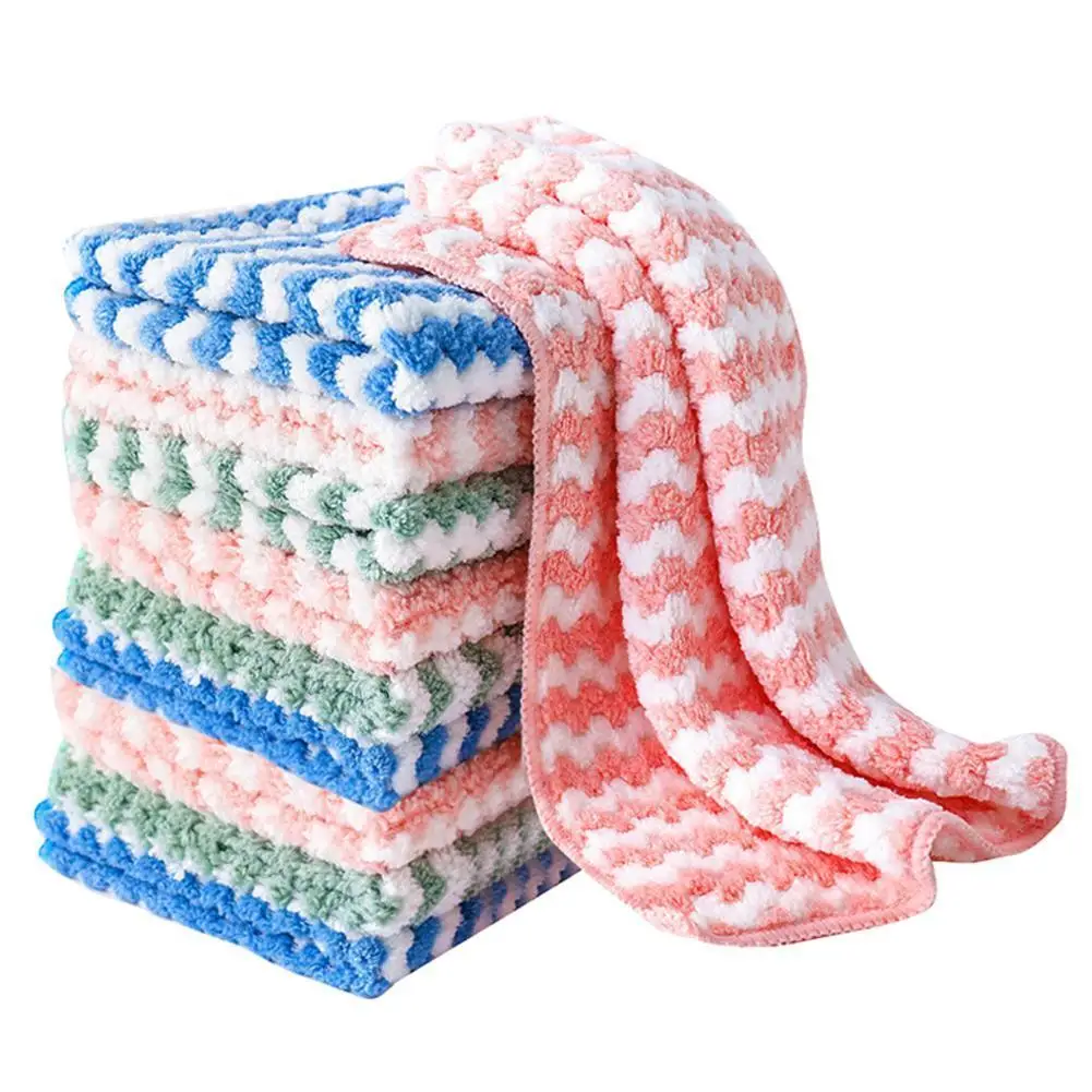 10 Pcs Coral Fleece Rags Thick Striped Kitchen Household Dishcloths Pads Wholesale Cleaning Scouring M7d5
10 Pcs Coral Fleece Rags Thick Striped Kitchen Household Dishcloths Pads Wholesale Cleaning Scouring M7d5