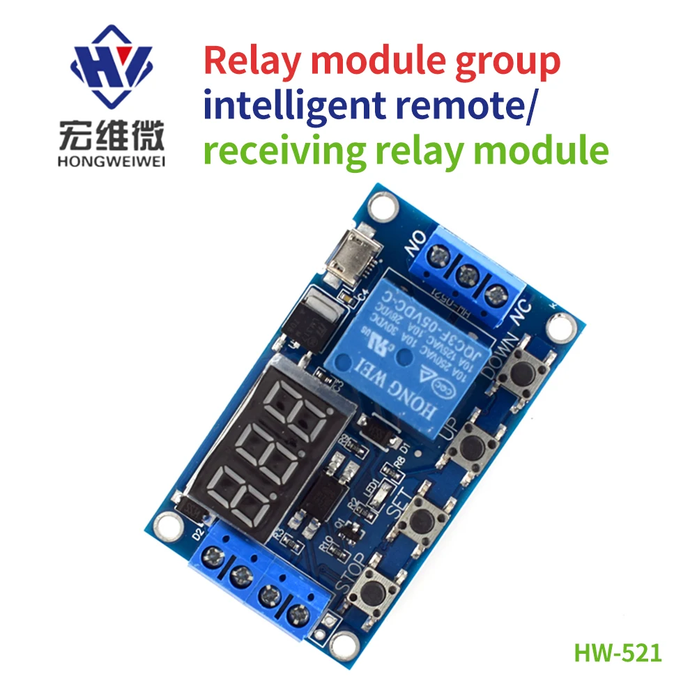 1 Channel Micro USB 5V Time Delay Relay Module Trigger OFF / ON Switch Timing Cycle 999 Minutes for Arduino Relay Board Module
1 Channel Micro USB 5V Time Delay Relay Module Trigger OFF / ON Switch Timing Cycle 999 Minutes for Arduino Relay Board Module