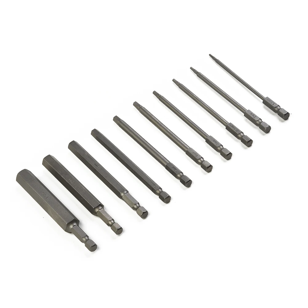 1/4 Inch Hex Screwdriver Bits 100mm 10pcs Allen Wrench Drill Bit Hex Head High Hardness Metric Screwdriver Bits
1/4 Inch Hex Screwdriver Bits 100mm 10pcs Allen Wrench Drill Bit Hex Head High Hardness Metric Screwdriver Bits