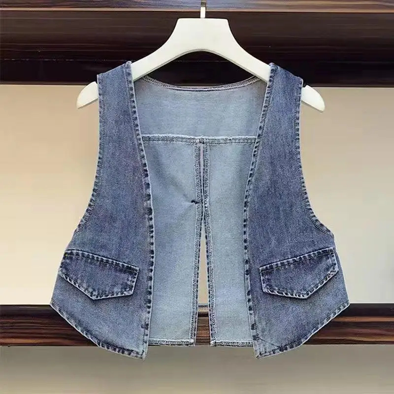 Spring Summer Women Denim Vest Sleeveless Jacket Ladies Denim Waistcoat Sexy Cropped Jean Gilet
Spring Summer Women Denim Vest Sleeveless Jacket Ladies Denim Waistcoat Sexy Cropped Jean Gilet