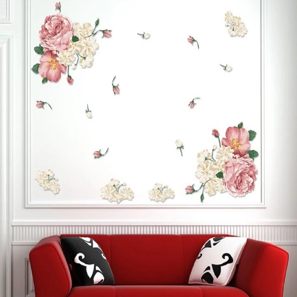 

Classic The Riches And Honor Peony The Third Generation Of Fashion Environmental Protection Removable Wall Stickers