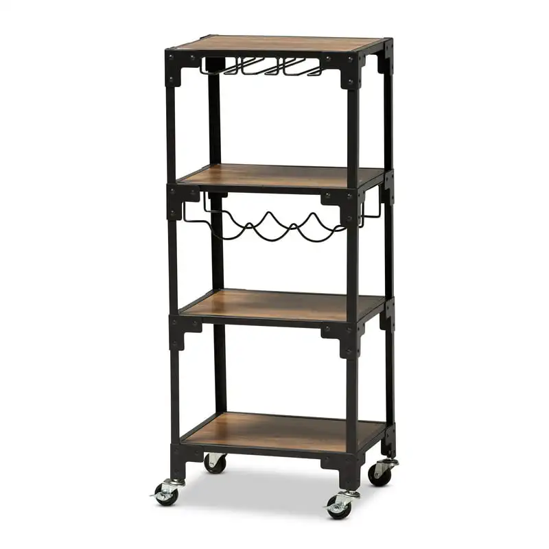 Industrial Rustic Walnut Finished Wood and Black Metal 4-Tier Wine Cart Sewing machine foot Maquina de cocer Handheld sewing ma
Industrial Rustic Walnut Finished Wood and Black Metal 4-Tier Wine Cart Sewing machine foot Maquina de cocer Handheld sewing ma