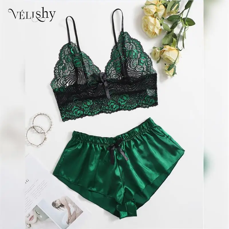 Summer Sleeveless Lace Women Crop Top Set Sleepwear Female See Through Female Erotic Lingerie Suit Ladies Shorts Pajamas Suits
Summer Sleeveless Lace Women Crop Top Set Sleepwear Female See Through Female Erotic Lingerie Suit Ladies Shorts Pajamas Suits