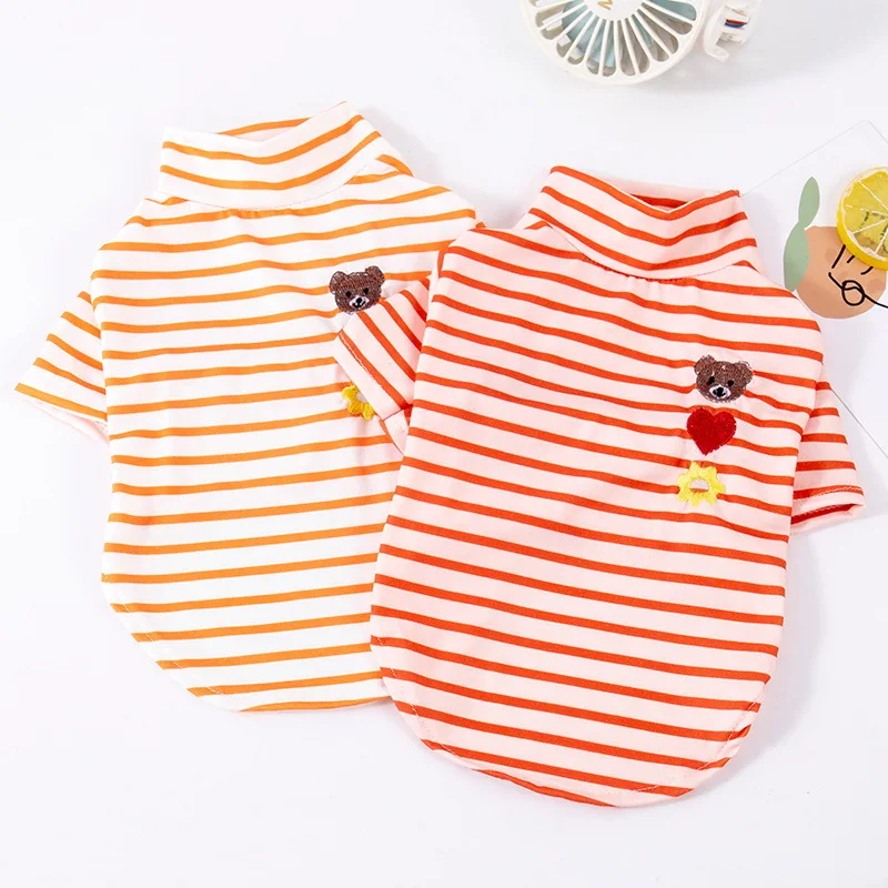 Striped Bear Pattern Dog T-Shirt, Thin T-shirt, Teddy Than Small Puppy, Breathable, Sunscreen Pet Clothes, Pet Supplies, New 
Striped Bear Pattern Dog T-Shirt, Thin T-shirt, Teddy Than Small Puppy, Breathable, Sunscreen Pet Clothes, Pet Supplies, New
