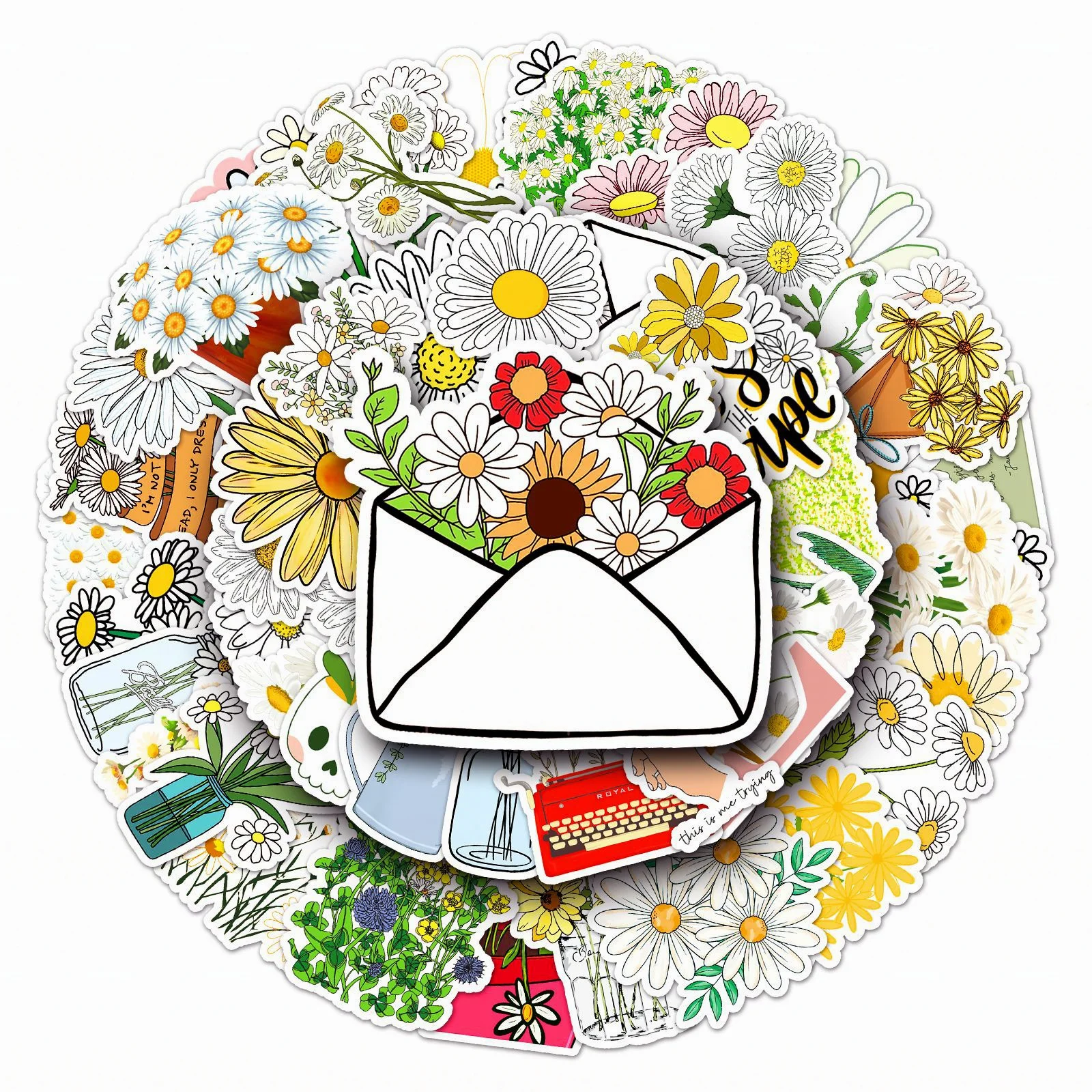10/30/50Pcs Cute Little Daisy Flower Sticker Suitcase Notebook Skateboard Waterproof Diy Graffiti Decoration Sticker
10/30/50Pcs Cute Little Daisy Flower Sticker Suitcase Notebook Skateboard Waterproof Diy Graffiti Decoration Sticker