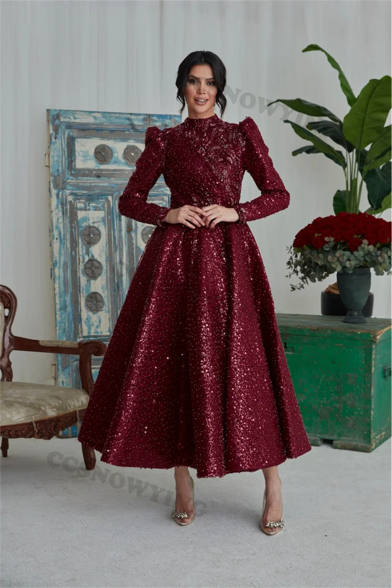 Sparkly Sequin Appliques Muslim Evening Dresses Long Sleeve Hijab Islamic Formal Party Gowns Arabic Dubai Women Robes De Soirée
Sparkly Sequin Appliques Muslim Evening Dresses Long Sleeve Hijab Islamic Formal Party Gowns Arabic Dubai Women Robes De Soirée