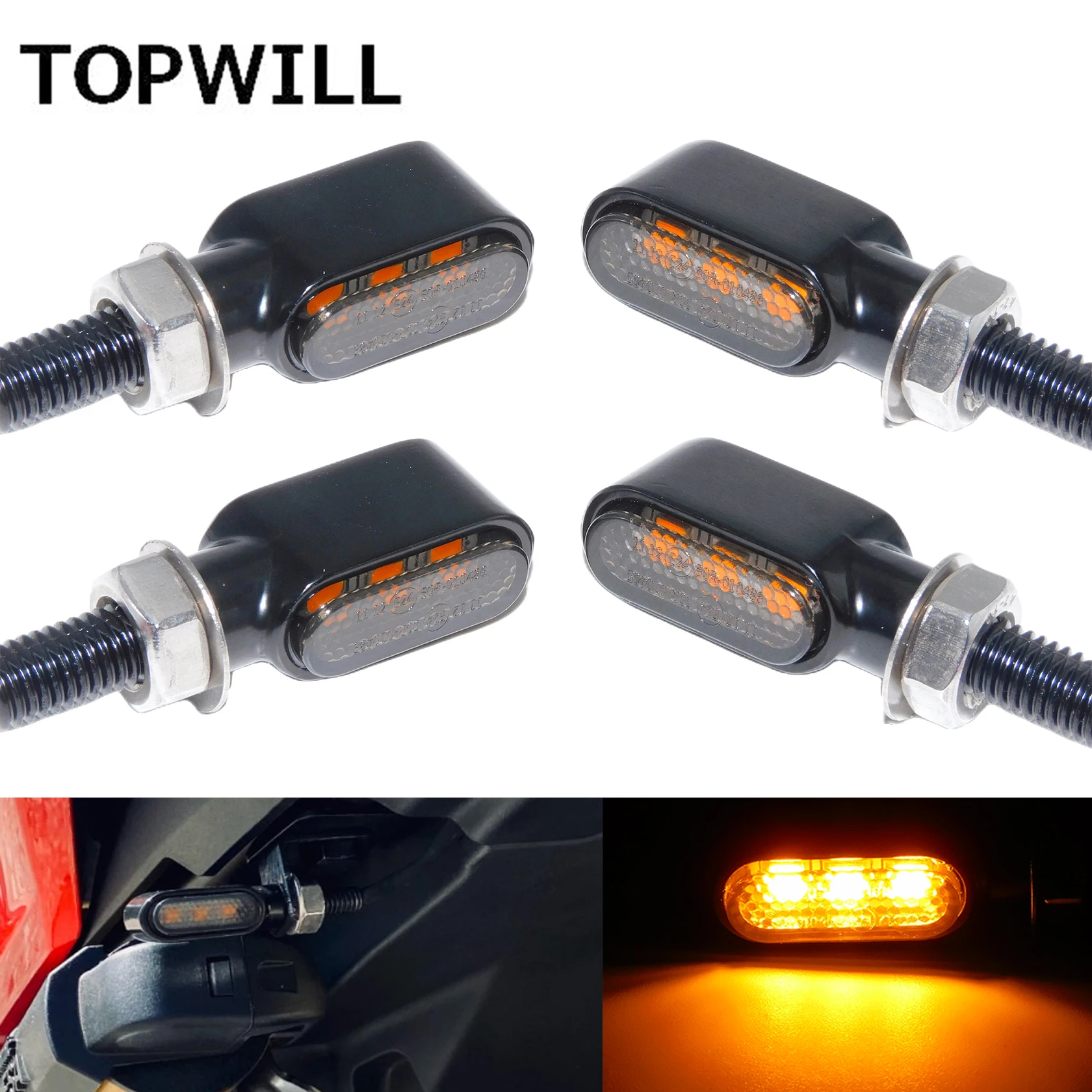 Motorcycle 4Pcs Black Mini 3 LED Amber Indicators Turn Signals Lights For Harley Touring Street Road Glide Softail FLST Dyna FLD
Motorcycle 4Pcs Black Mini 3 LED Amber Indicators Turn Signals Lights For Harley Touring Street Road Glide Softail FLST Dyna FLD