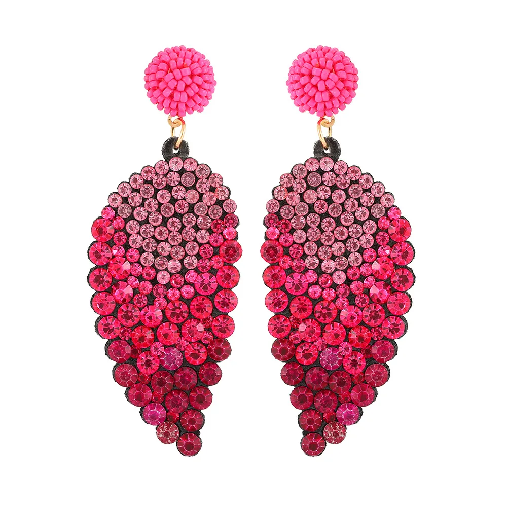 Bohemia Full Fuchsia Pink Crystals Leaf Shape Drop Earring for Women Fashion Handmade Beaded Drop Earring
Bohemia Full Fuchsia Pink Crystals Leaf Shape Drop Earring for Women Fashion Handmade Beaded Drop Earring
