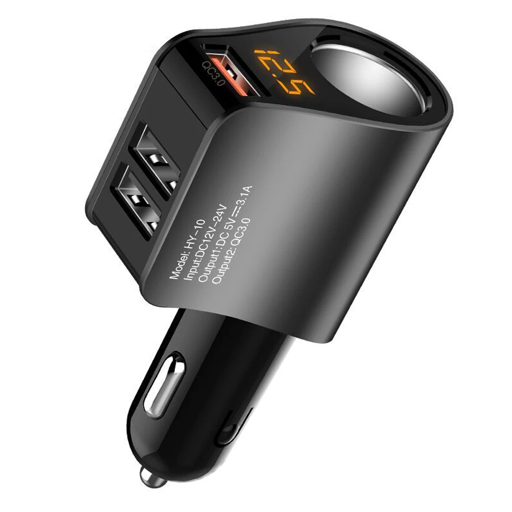 3 USB QC3.0 Car Charger Cigarette Lighter Adapter Socket Splitter and Voltage Meter for IPhone Samsung LG HTC GPS Drop Shipping
3 USB QC3.0 Car Charger Cigarette Lighter Adapter Socket Splitter and Voltage Meter for IPhone Samsung LG HTC GPS Drop Shipping