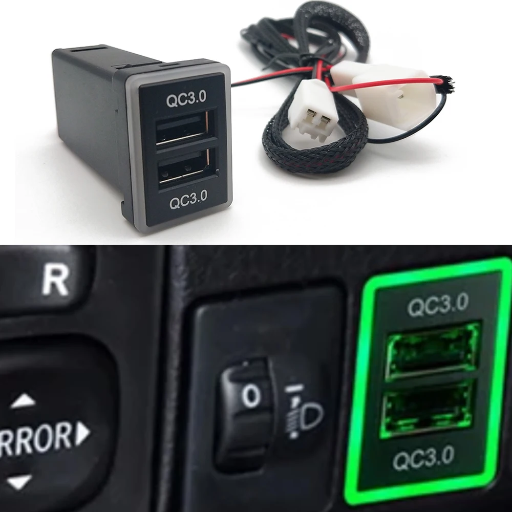 Автомобильное USB-порт 12 В QC3.0 быстрое зарядное устройство для смартфона Toyota Camry Land