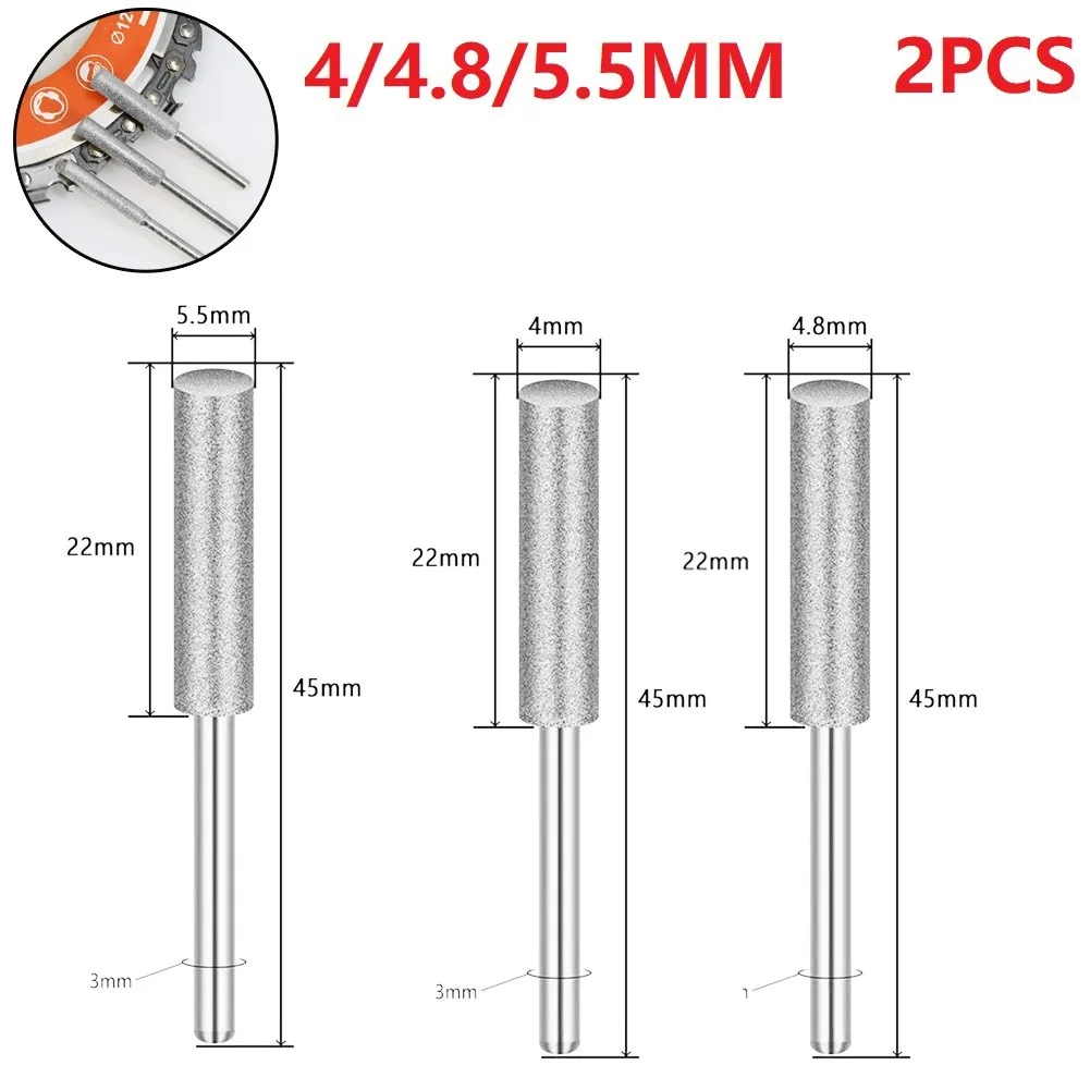 2pcs Diamond Coated Chainsaw Sharpener 4/4.8/5.5mm Cylindrical Burr Chain Saw Sharpening Carving Grinding Tools
2pcs Diamond Coated Chainsaw Sharpener 4/4.8/5.5mm Cylindrical Burr Chain Saw Sharpening Carving Grinding Tools