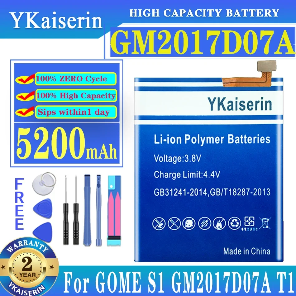YKaiserin In Stock for GOME GM2017D07A Battery 5200mAh Replacement + Tracking Number for GOME S1 T1 Battery
YKaiserin In Stock for GOME GM2017D07A Battery 5200mAh Replacement + Tracking Number for GOME S1 T1 Battery