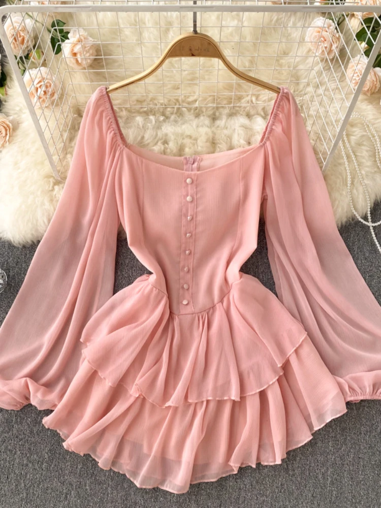 2022 Spring Summer Chiffon Short Dress Women Sexy V-neck Solid Color Puff Sleeve Mesh Dresses Ladies A Line Solid Casual Dress
2022 Spring Summer Chiffon Short Dress Women Sexy V-neck Solid Color Puff Sleeve Mesh Dresses Ladies A Line Solid Casual Dress