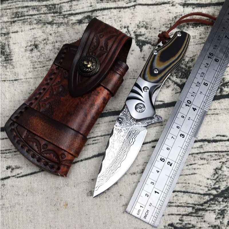 Hand-forged Pattern Damascus Steel Outdoor Self-defense Tactics Camping Folding Knife Mini Pocket Pocket Knife
Hand-forged Pattern Damascus Steel Outdoor Self-defense Tactics Camping Folding Knife Mini Pocket Pocket Knife
