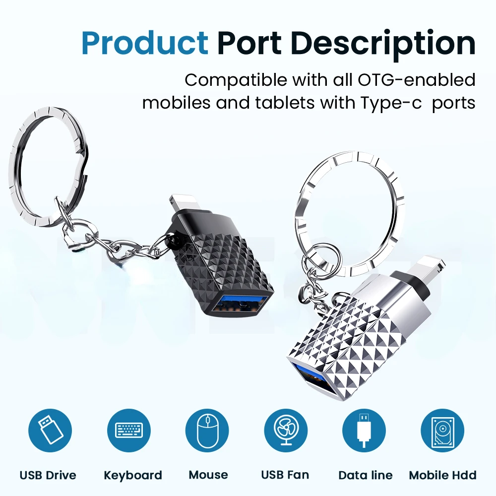 iPhone Mini USB 3.0 To Lighting 8 Pin OTG Adapter With Key Chain For iOS 13 14 Above system Sync Data OTG Adapter Converter
iPhone Mini USB 3.0 To Lighting 8 Pin OTG Adapter With Key Chain For iOS 13 14 Above system Sync Data OTG Adapter Converter