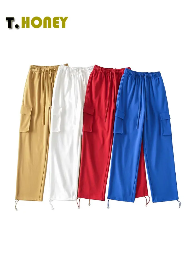 TELLHONEY Women Fashion Solid Color Elastic Waist With Pockets Trousers Female Casual Straight Loose Low Waist Parachute Pants
TELLHONEY Women Fashion Solid Color Elastic Waist With Pockets Trousers Female Casual Straight Loose Low Waist Parachute Pants