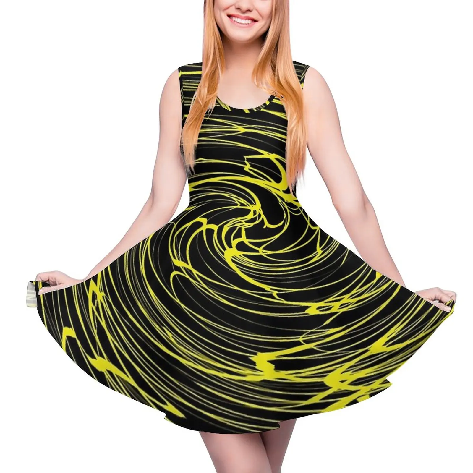 Shallow Water Dress Yellow Spiral Print Sexy Dresses High Waist Casual Skate Dress Ladies Printed Clothing Gift Idea
Shallow Water Dress Yellow Spiral Print Sexy Dresses High Waist Casual Skate Dress Ladies Printed Clothing Gift Idea