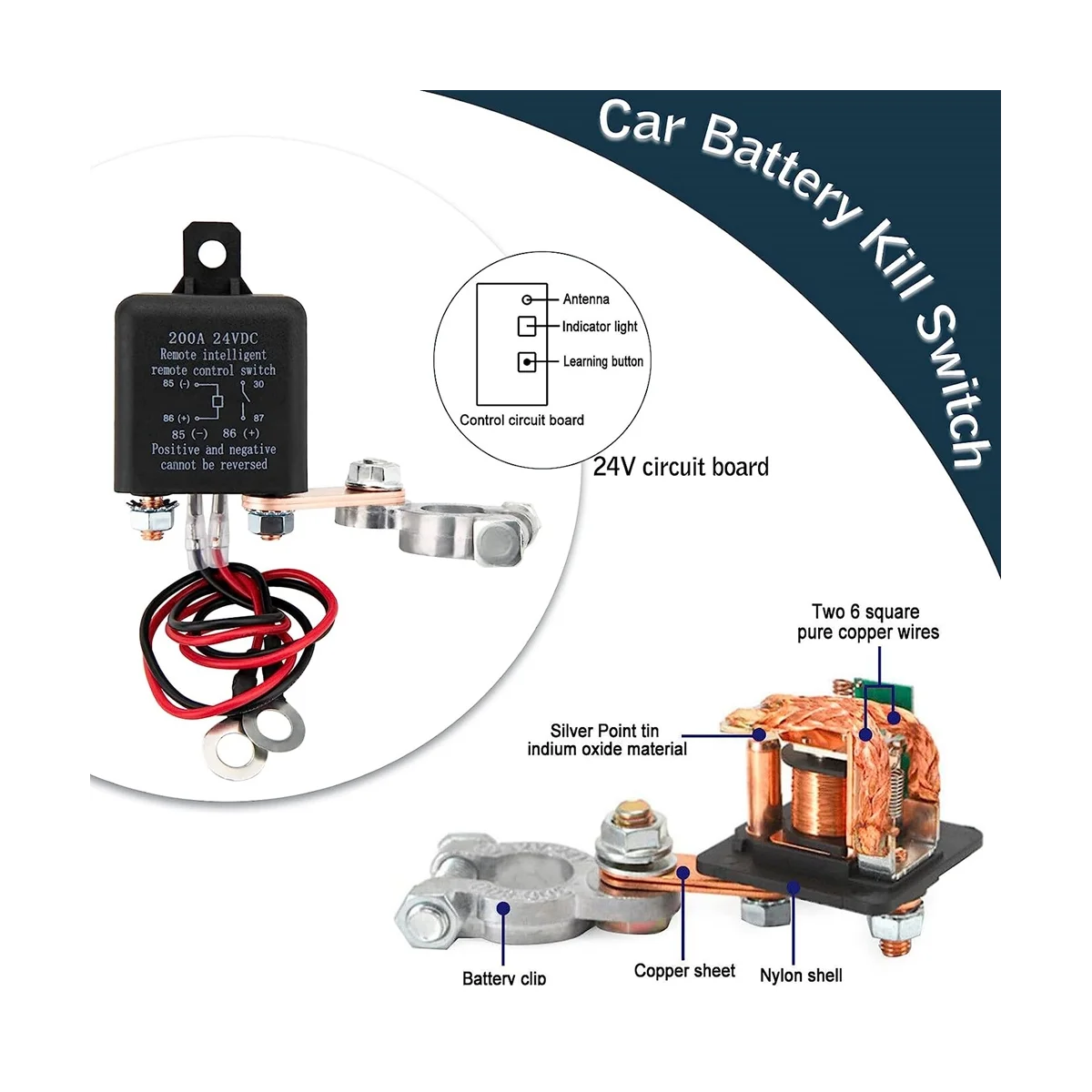 Remote Battery Disconnect Switch, Remote Switch for Truck Car Switch Anti Theft, 24V 200A Remote Control Battery Switch
Remote Battery Disconnect Switch, Remote Switch for Truck Car Switch Anti Theft, 24V 200A Remote Control Battery Switch