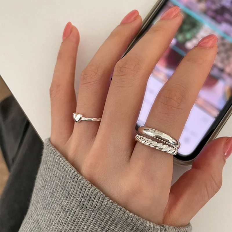925 Silver Color Irregular Double Lines Open Rings For Women Female Simple Retro Style Handmade Fine Jewelry Bijoux Birthday
925 Silver Color Irregular Double Lines Open Rings For Women Female Simple Retro Style Handmade Fine Jewelry Bijoux Birthday