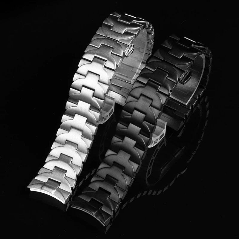 

316L Stainless Steel watch band For Panerai PAM wristband 24mm high quality silver curved end watchband man's bracelet butterfly