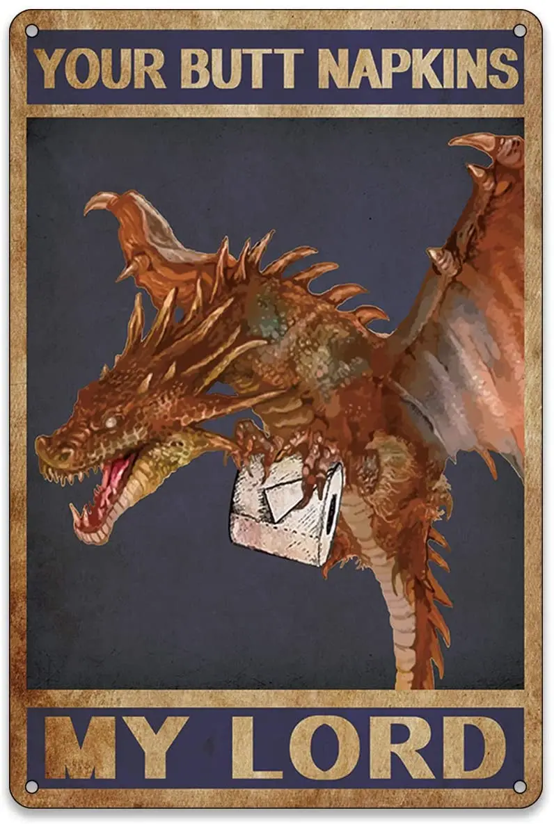 New BellowDeer Funny Bathroom Wall Decor Vintage Your Butt Napkins My Lord Dragon Metal Tin Sign Bathroom Dragon Metal Tin Signs
New BellowDeer Funny Bathroom Wall Decor Vintage Your Butt Napkins My Lord Dragon Metal Tin Sign Bathroom Dragon Metal Tin Signs