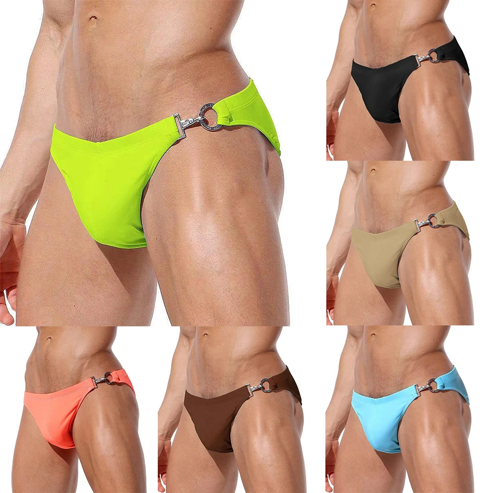 New Mens Underwear Wet Look Briefs Metal Buckle Low Rise Pants Leather Trunks Metal Buckle Underpants Fashion Bikini Tangas
New Mens Underwear Wet Look Briefs Metal Buckle Low Rise Pants Leather Trunks Metal Buckle Underpants Fashion Bikini Tangas