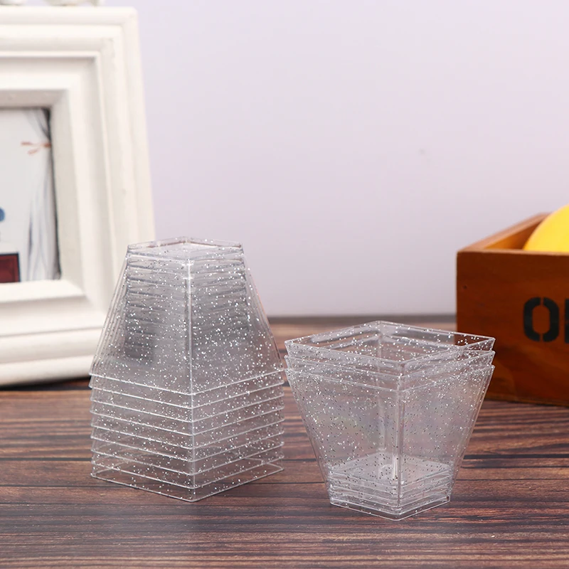 10Pcs Plastic Dessert Cups Square Trapezoid Disposable Food Cake Dessert Cup Cube Pudding Sauce Jelly Container
10Pcs Plastic Dessert Cups Square Trapezoid Disposable Food Cake Dessert Cup Cube Pudding Sauce Jelly Container