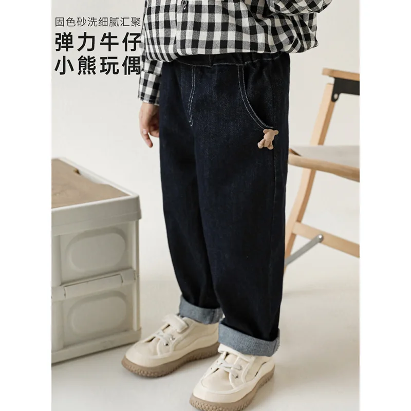 Children's Loose Handsome Casual Jeans Spring Autumn New Bear Boys' Big Pocket Pants 
Children's Loose Handsome Casual Jeans Spring Autumn New Bear Boys' Big Pocket Pants