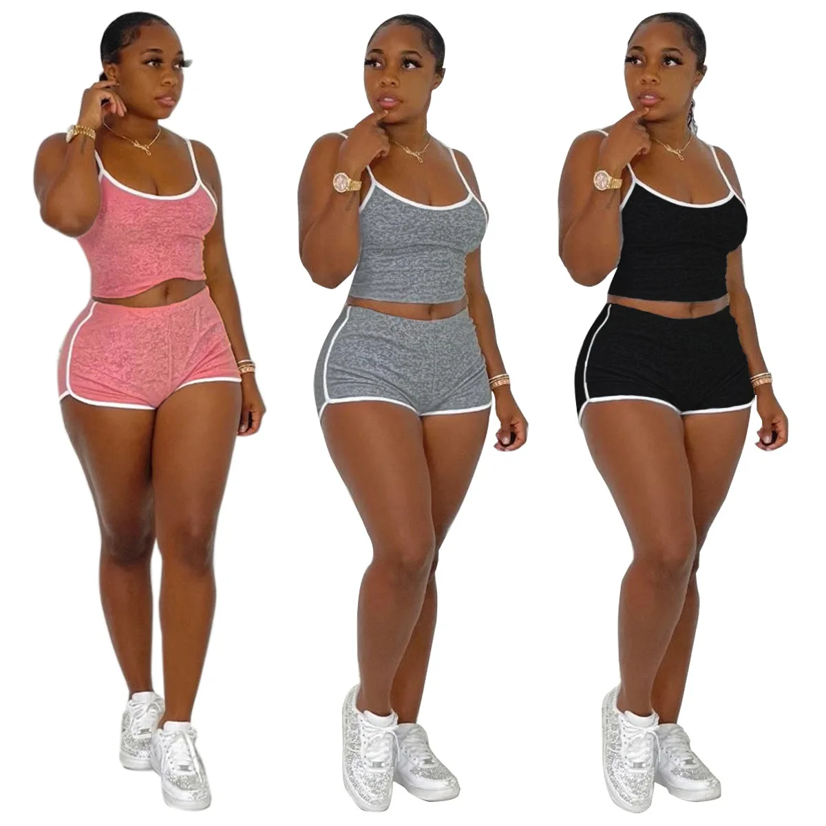 Summer Two Piece Set Women Solid Suspenders Backless Crop Top Casual Sports Shorts Matching Set Streetwear Biker Jogging Outfits
Summer Two Piece Set Women Solid Suspenders Backless Crop Top Casual Sports Shorts Matching Set Streetwear Biker Jogging Outfits